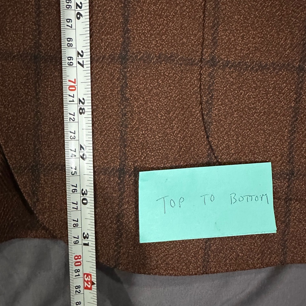 Made in Italy Saks Fifth Avenue Brown Plaid Blazer - Picture 10 of 16